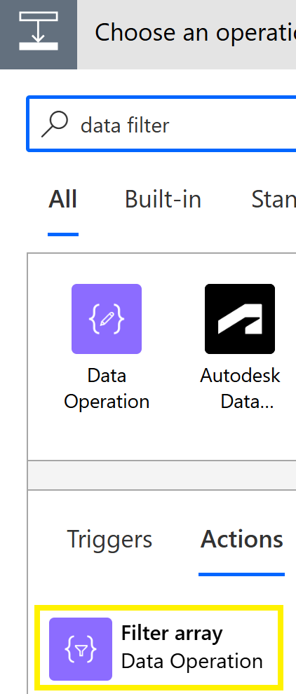 Find filter operation