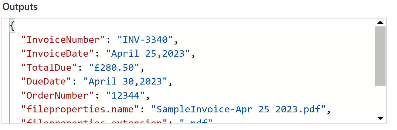 JSON result