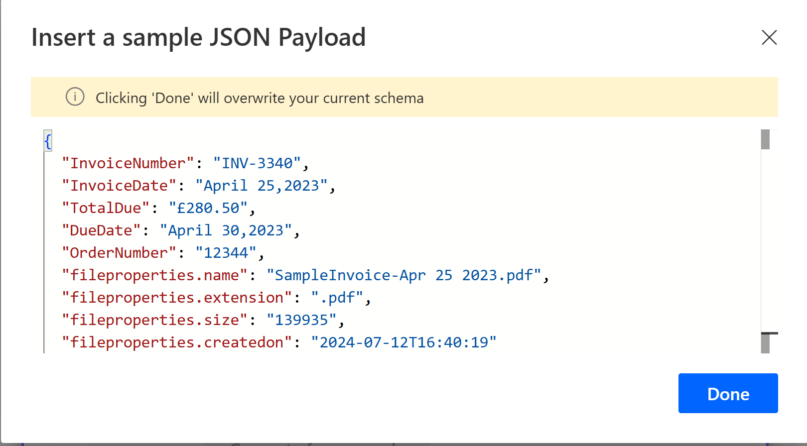 JSON result