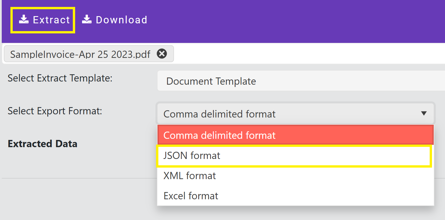 Select Json and Extract